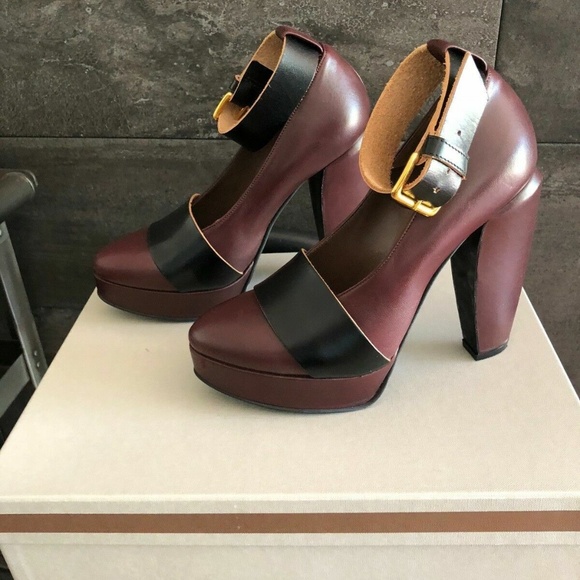 Marni brown ankle strap 5" heel pumps size 37 made in Italy - Picture 6 of 10